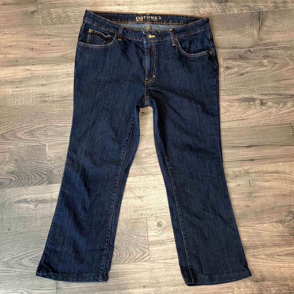 Thre3 Clothing Co Womens Dark Wash Bootcut Denim Jeans Blue Size‎ 14 Stretch